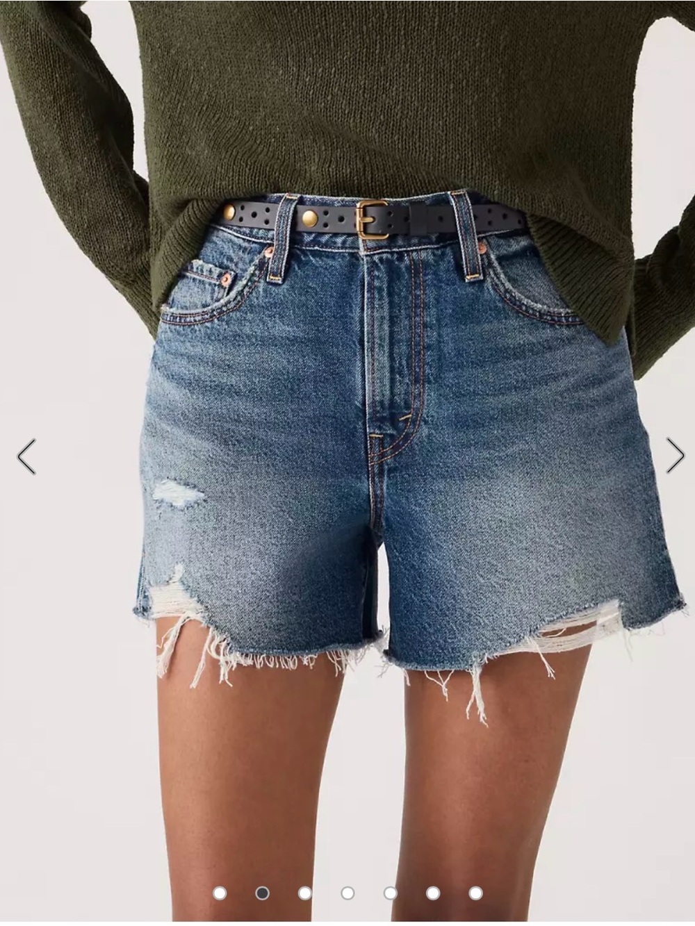 Levi's Ribcage Denim Cutoff Shorts Like It Love It Dark Wash Never Worn